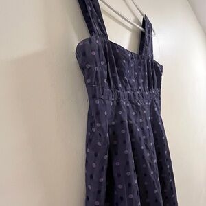 Divided Purple Polka Dot Mini Dress